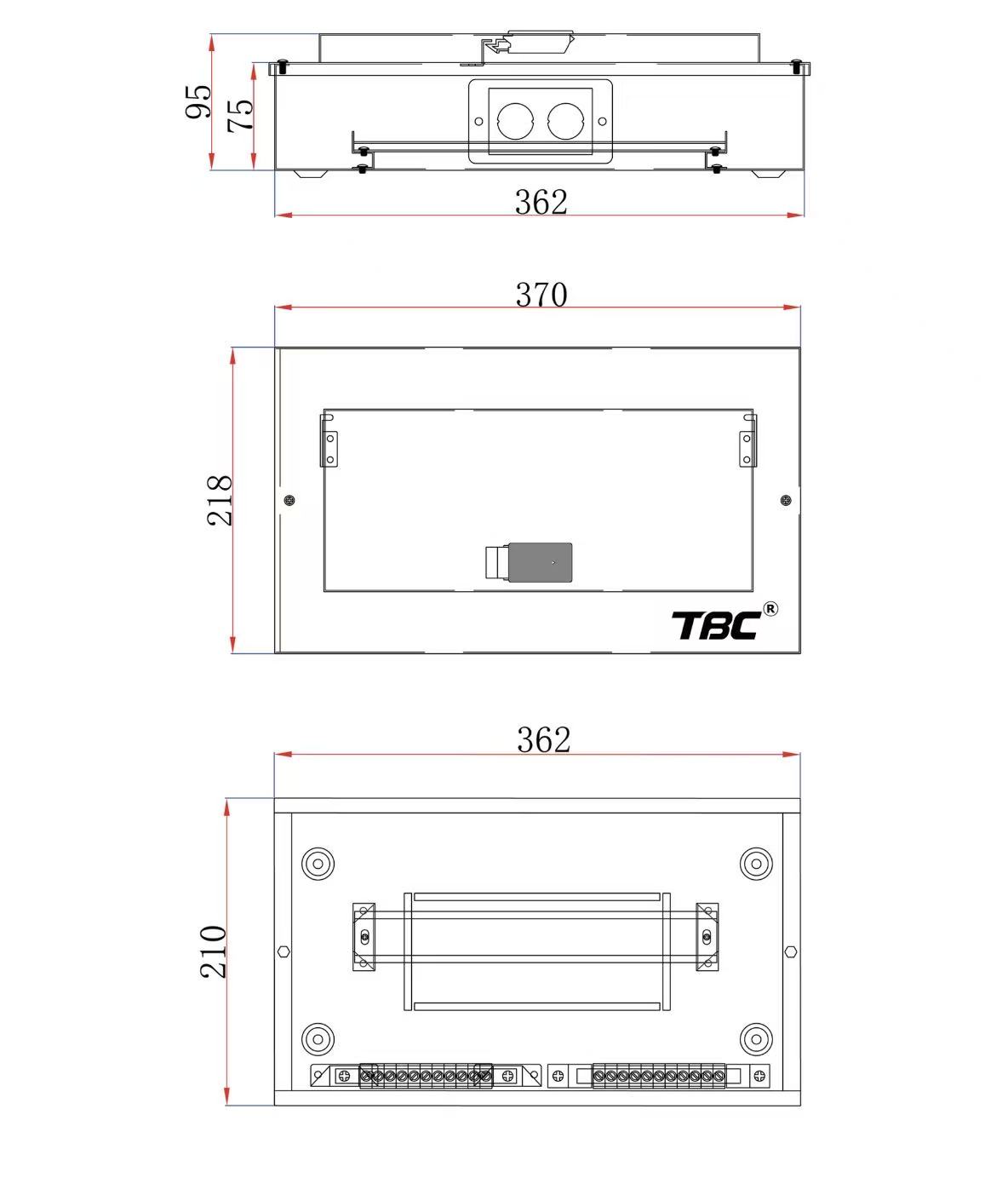 TBC TS-1-14W Distribution Board – 1 Row 14 Ways