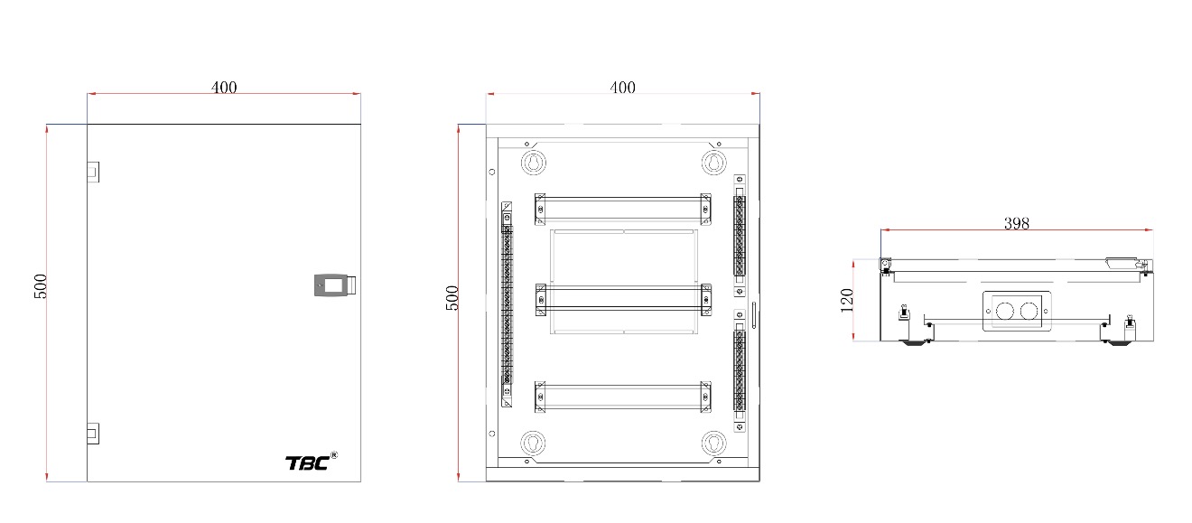 TBC TS-3-18W Distribution Board – 3 Rows 18 Ways