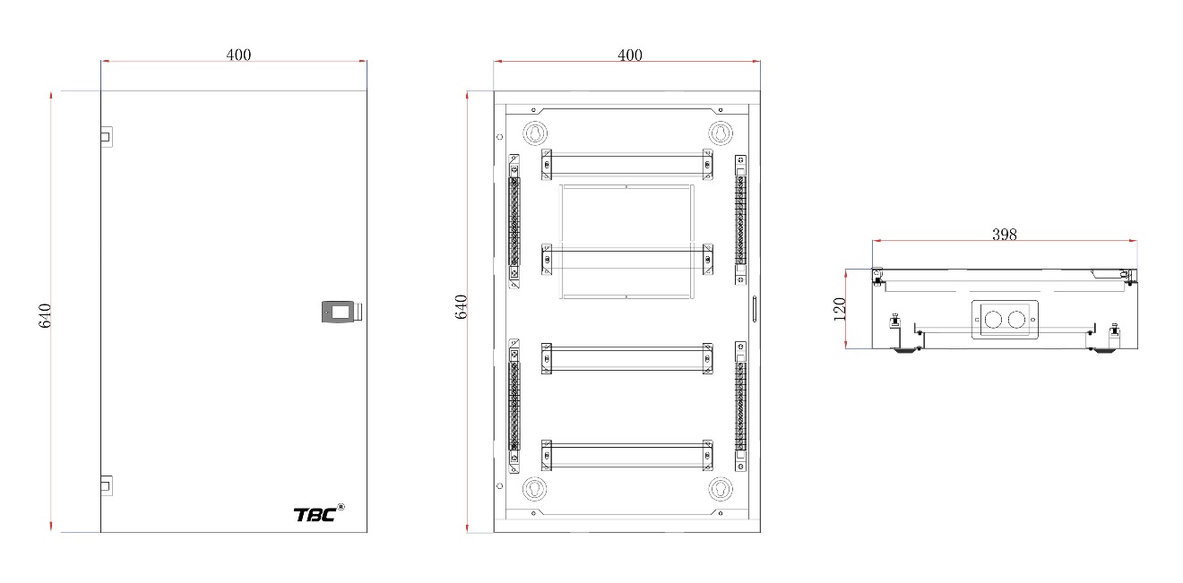 TBC TS-4-15W Distribution Board – 4 Rows 15 Ways