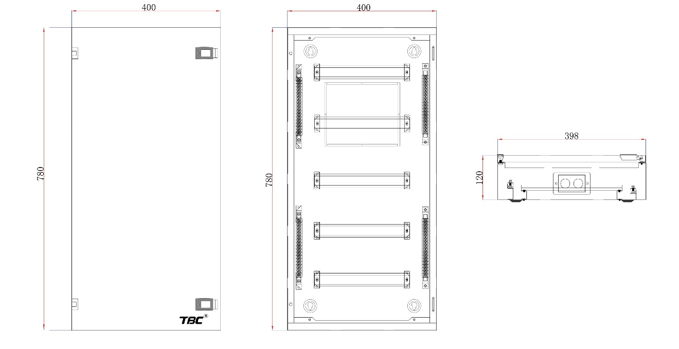 TBC TS-5-15W Distribution Board – 5 Rows 15 Ways