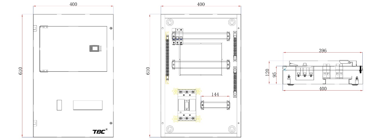 TBC TM-2M-16W MCCB Distribution Board – 2 Rows 16 Ways
