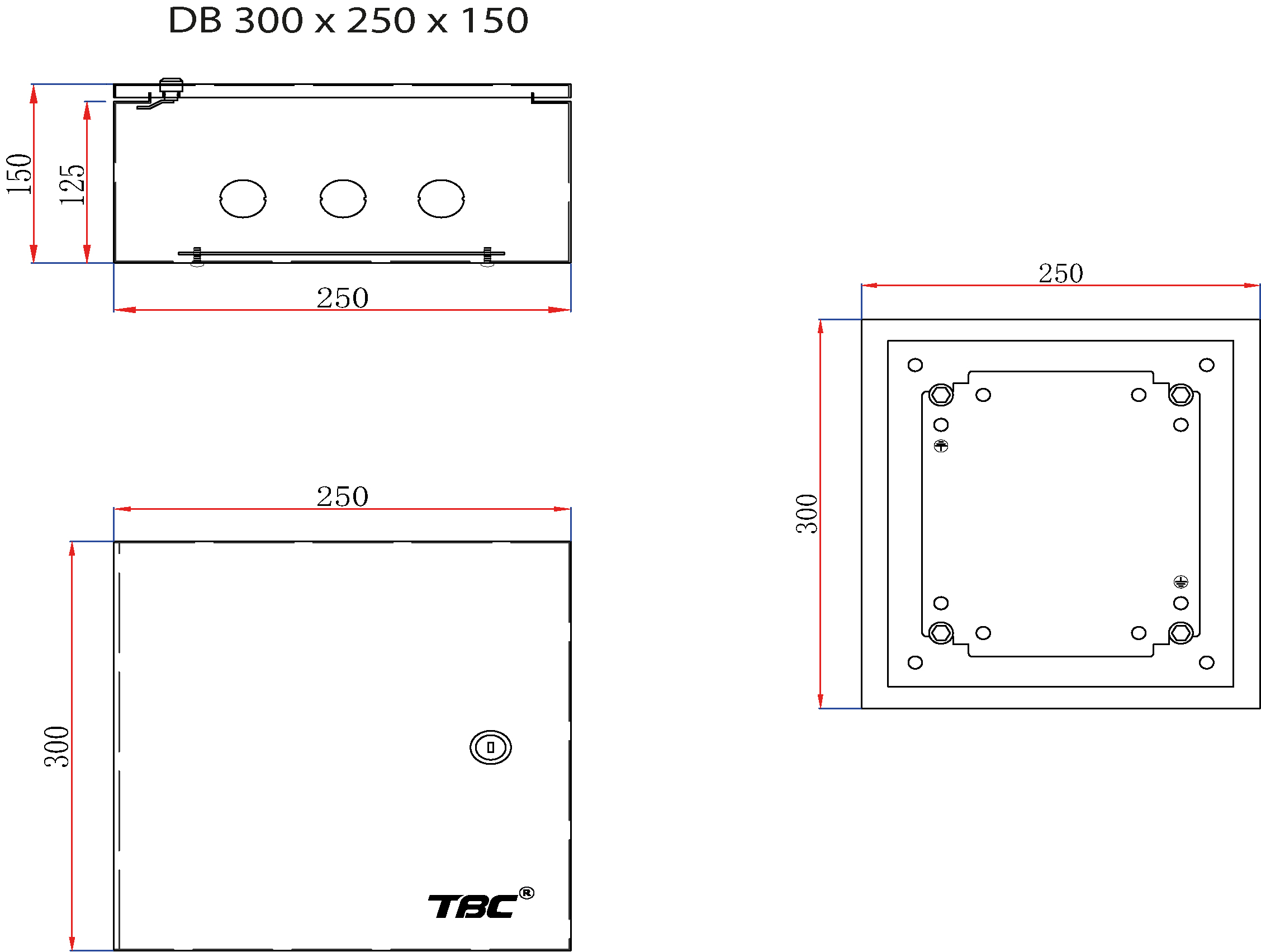 Metal Enclosure Box DB 300 × 250 × 150