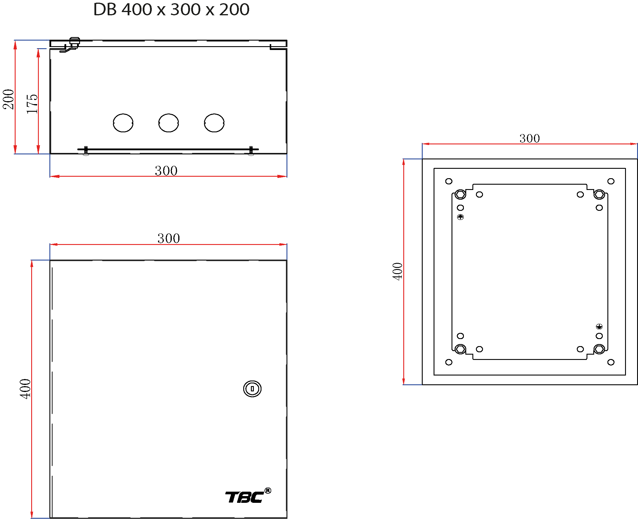 Metal Enclosure Box DB 400 × 300 × 200