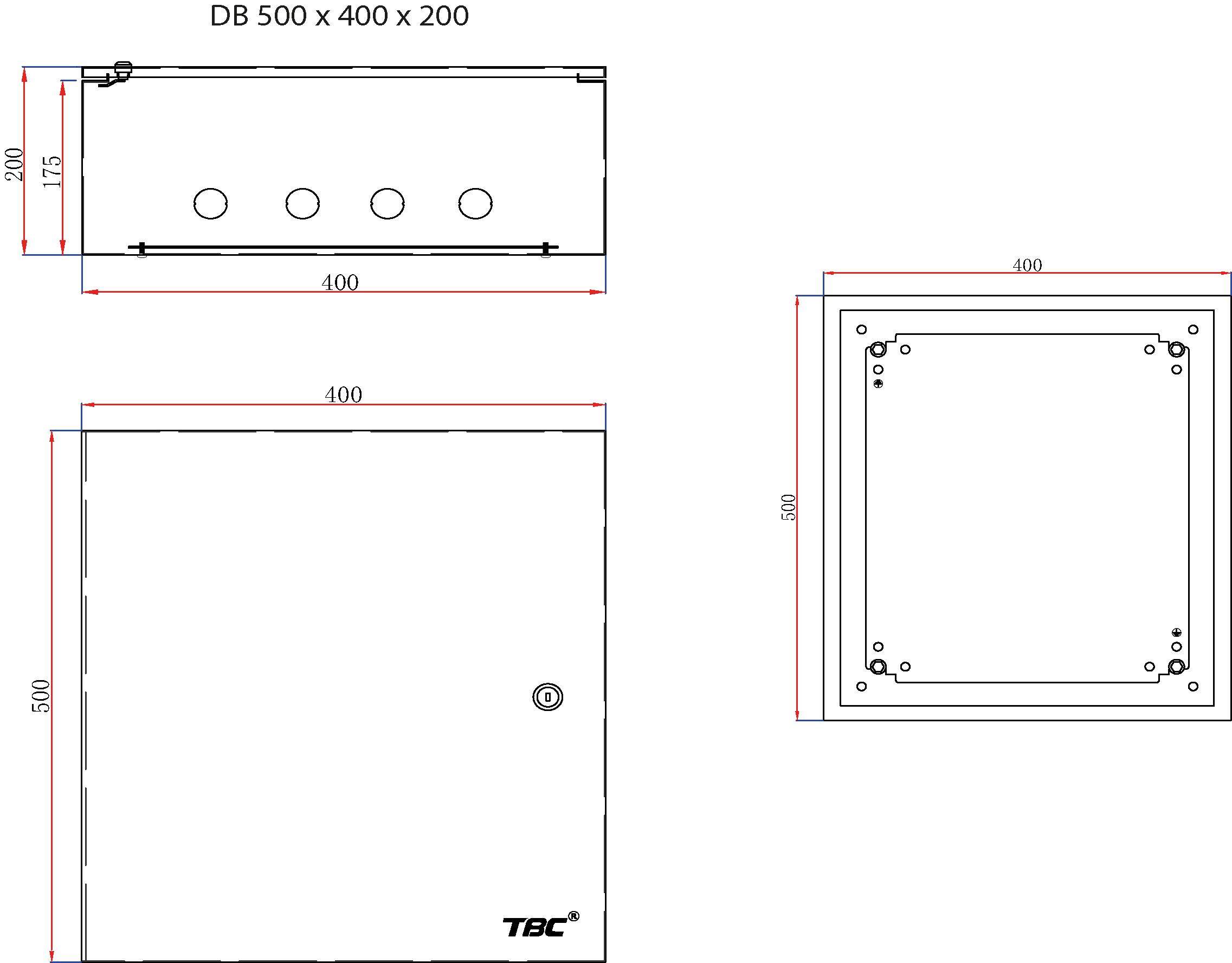 Metal Enclosure Box DB 500 × 400 × 200