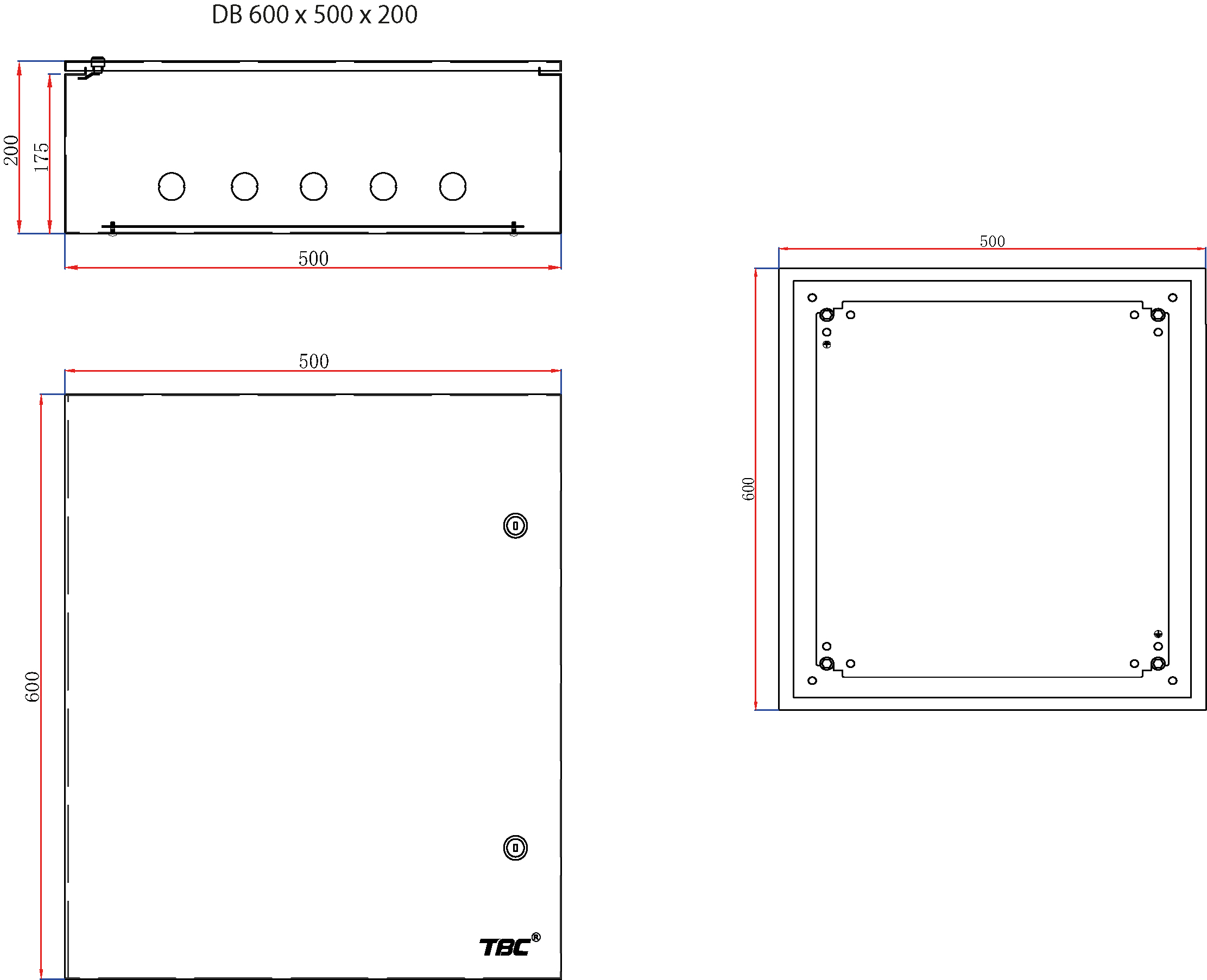 Metal Enclosure Box DB 600 × 500 × 200