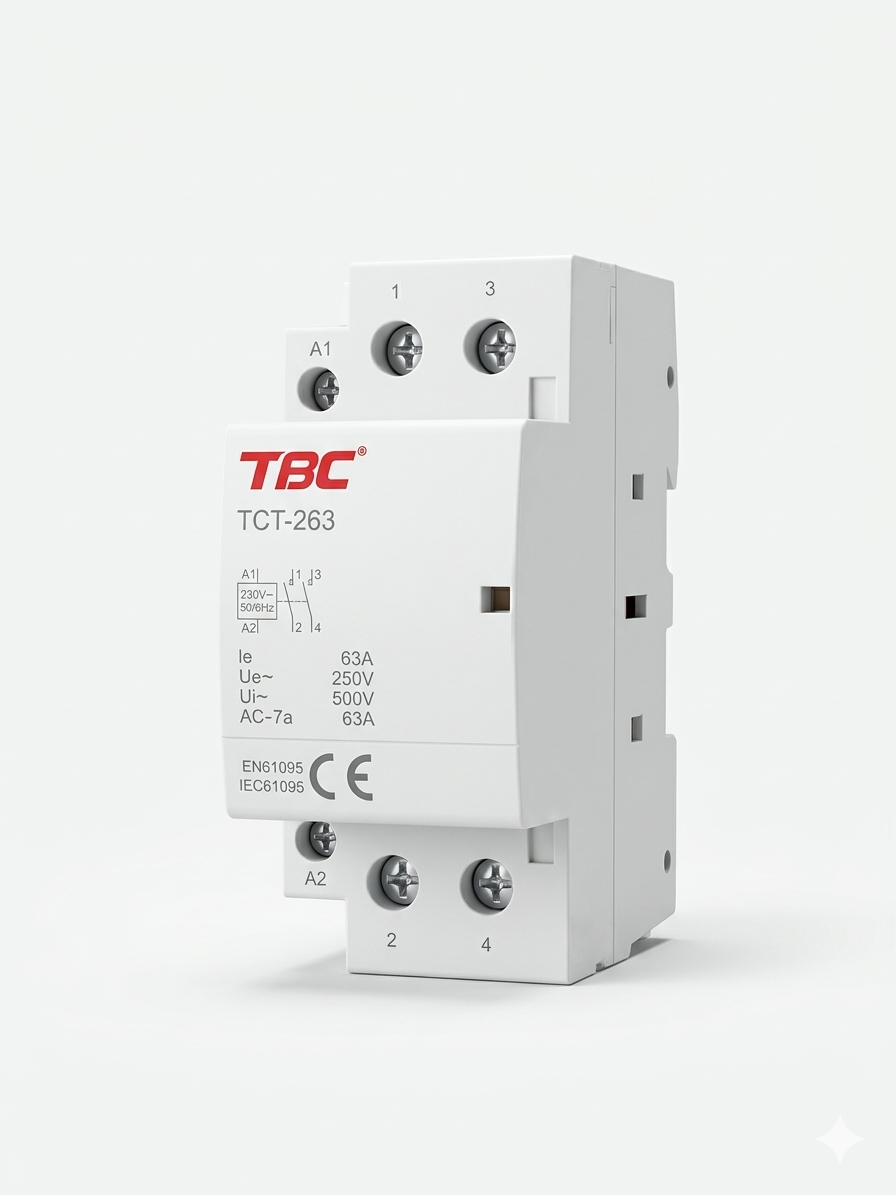 TBC TCT-263 Modular Contactor 63A 2 Pole 230V AC Coil