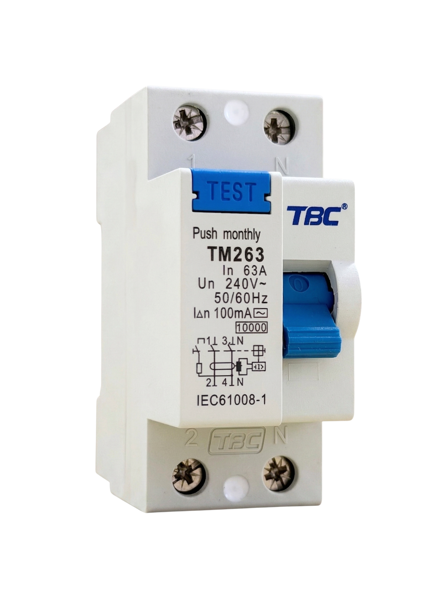 TM-263 Residual Current Circuit Breaker (RCCB) 2P 63A 100mA