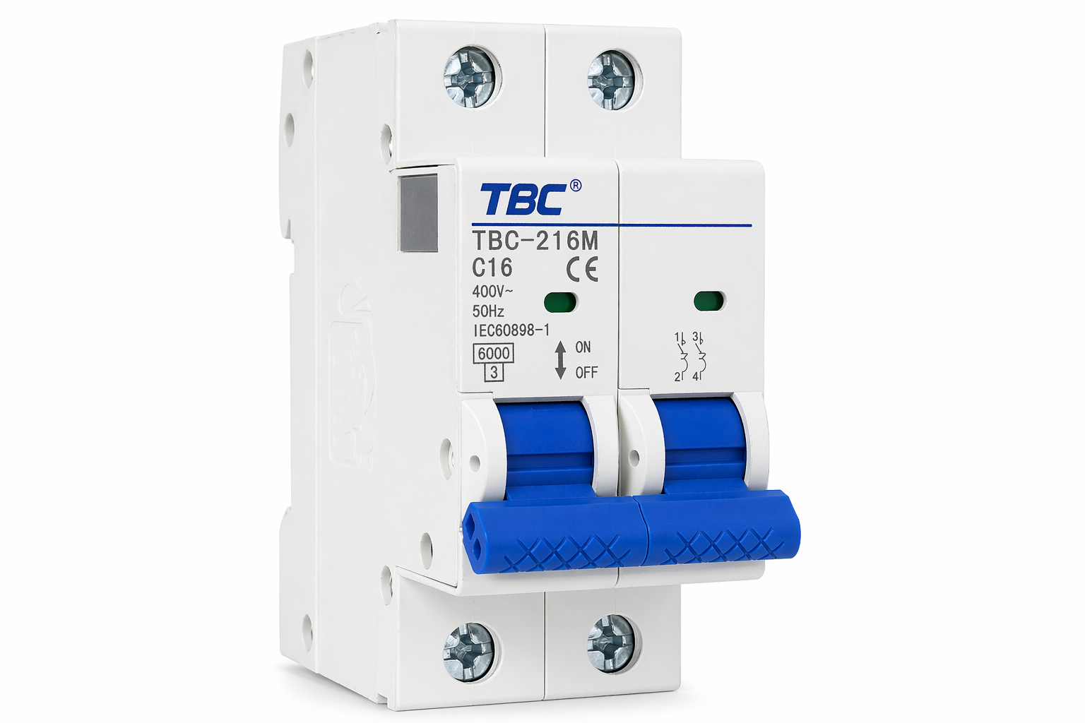 TBC-216M Miniature Circuit Breaker (MCB) 2P 16A 6kA