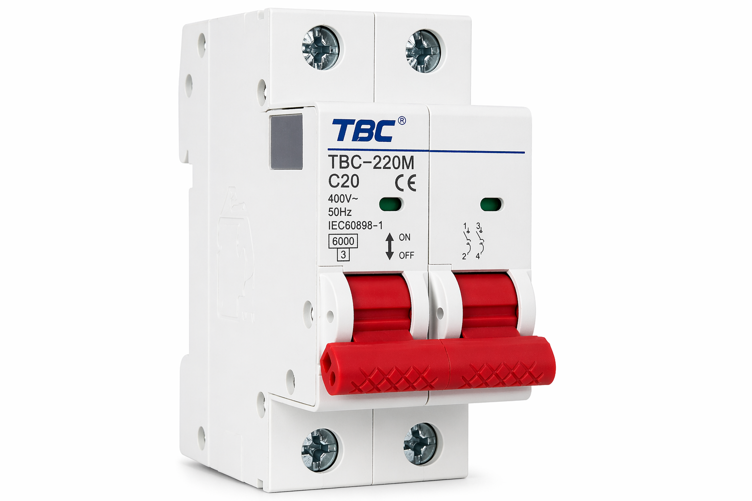 TBC-220M Miniature Circuit Breaker (MCB) 2P 20A 6kA