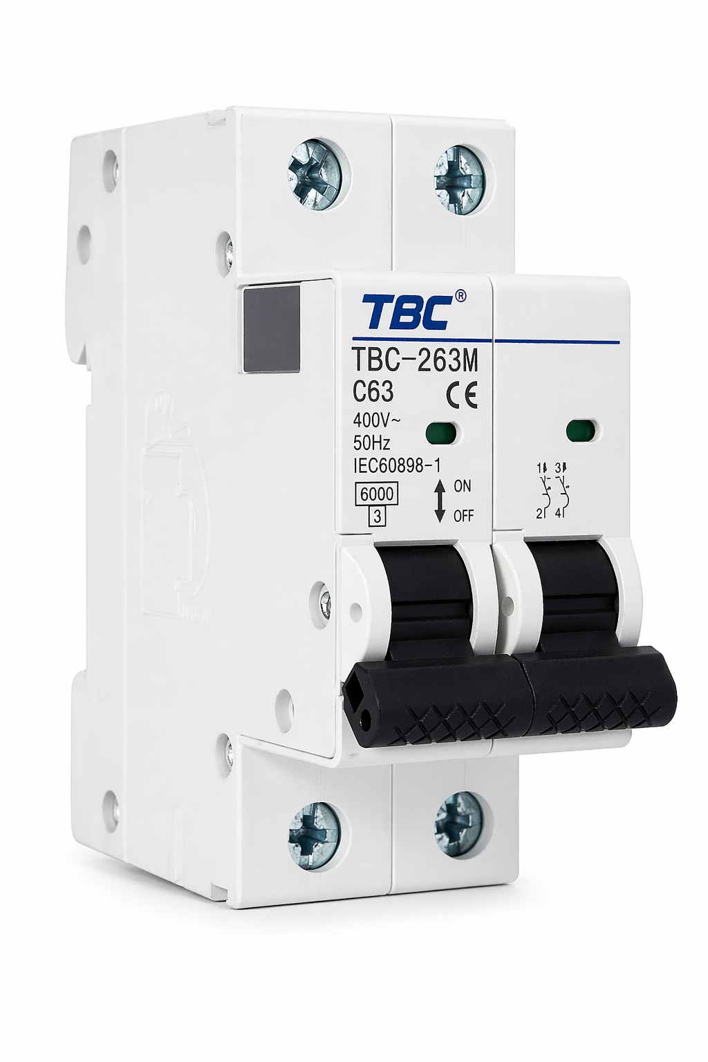TBC-263M Miniature Circuit Breaker (MCB) 2P 63A 6kA
