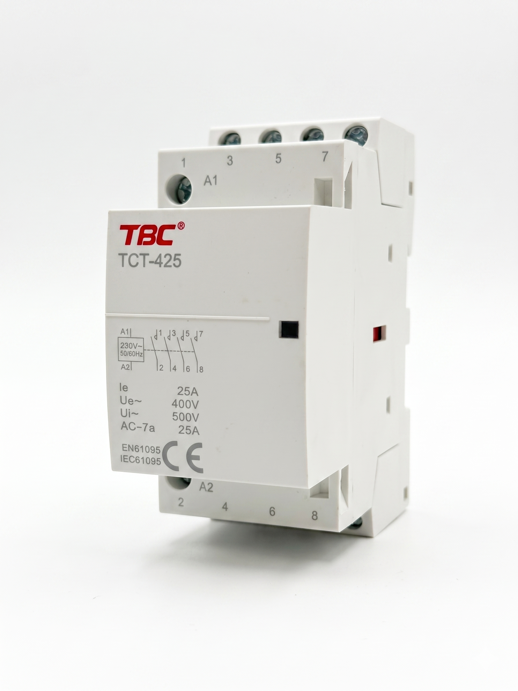 TBC TCT-425 4-Pole Modular AC Contactor 25A 230V Coil