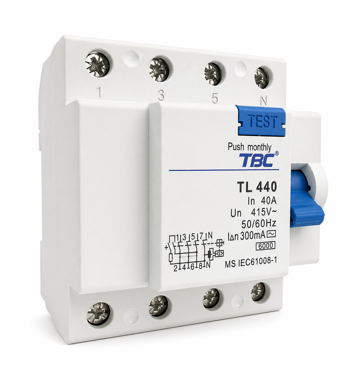 TL-440 Residual Current Circuit Breaker (RCCB) 4P 40A 300mA