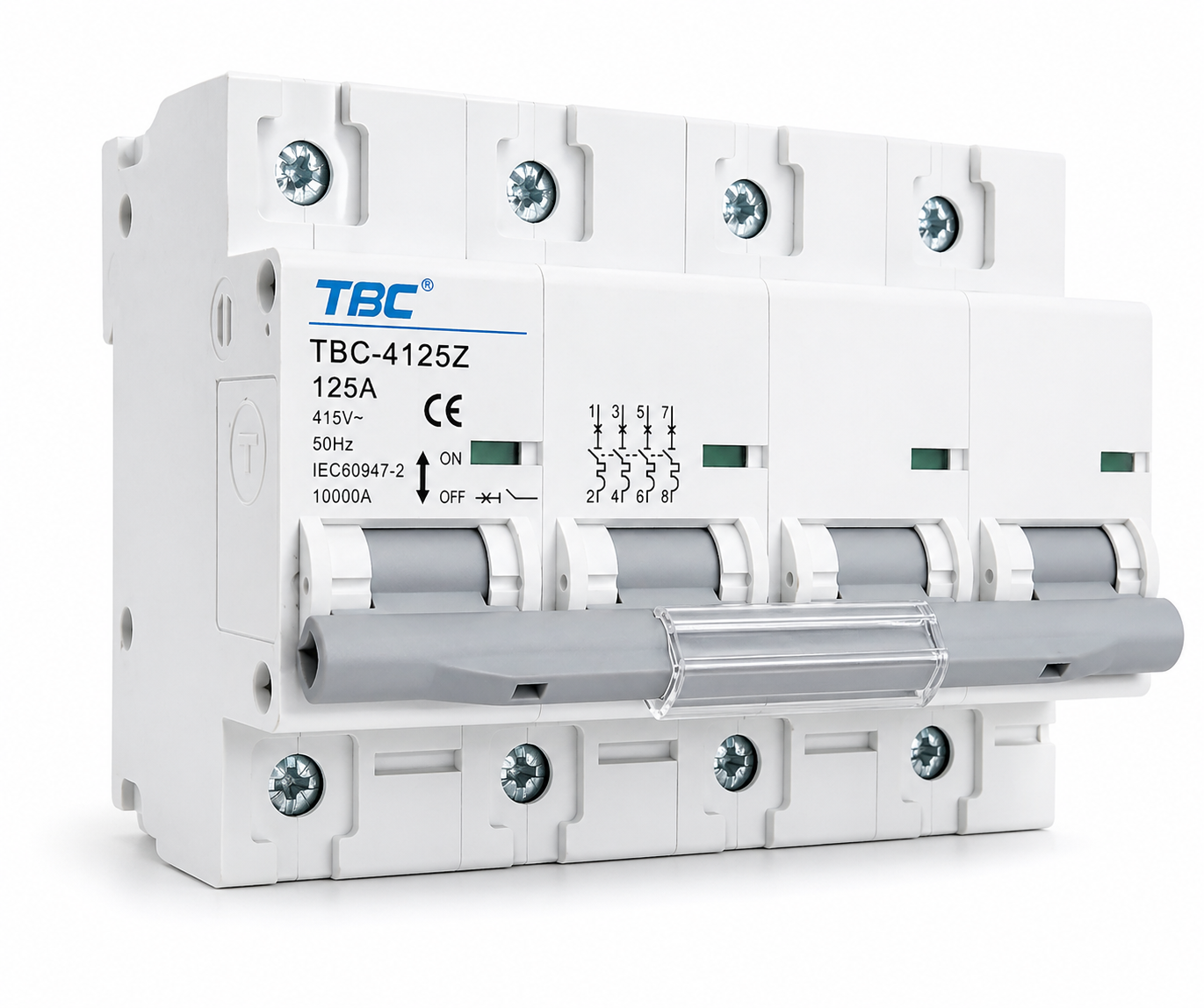 TBC-4125Z Miniature Circuit Breaker (MCB) 4P 125A 10kA