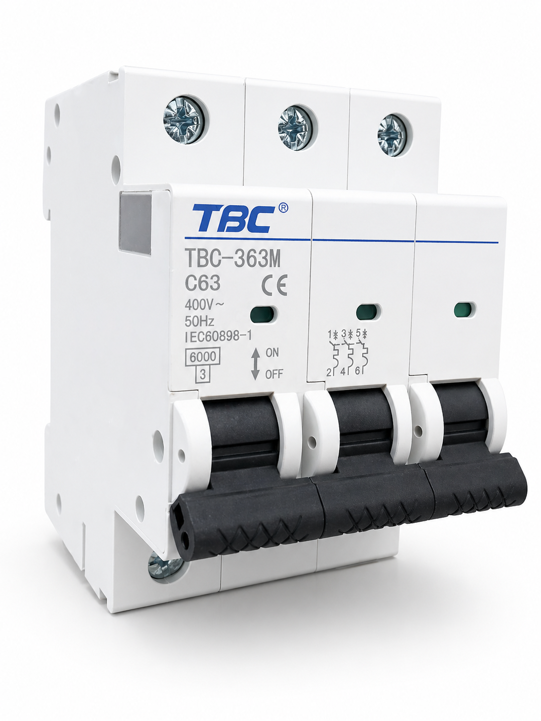 TBC-363M Miniature Circuit Breaker (MCB) 3P 63A 10kA