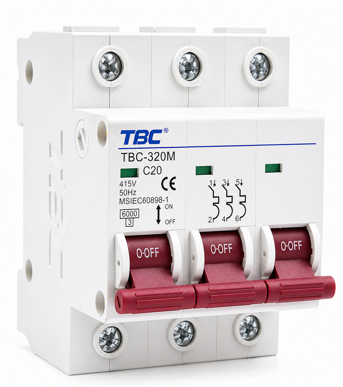 TBC-320M Miniature Circuit Breaker (MCB) 3P 20A 6kA