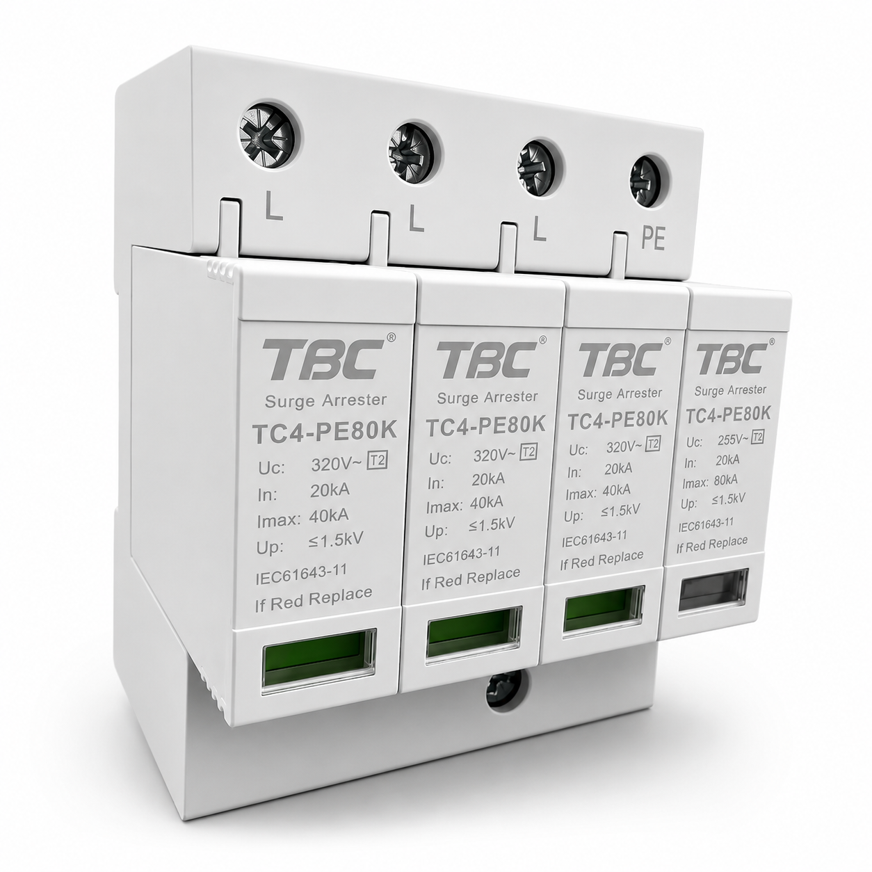 TC4-PE80K AC Surge Protective Device (SPD) 3+1 Configuration