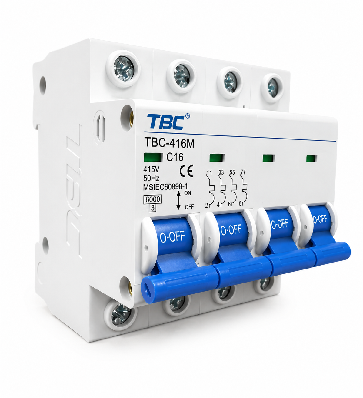 TBC-406M Miniature Circuit Breaker (MCB) 4P 6A 6kA