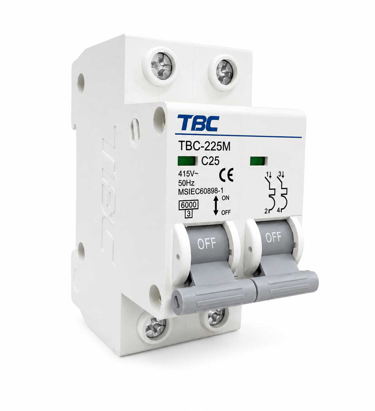 TBC-225M Miniature Circuit Breaker (MCB) 2P 25A 6kA