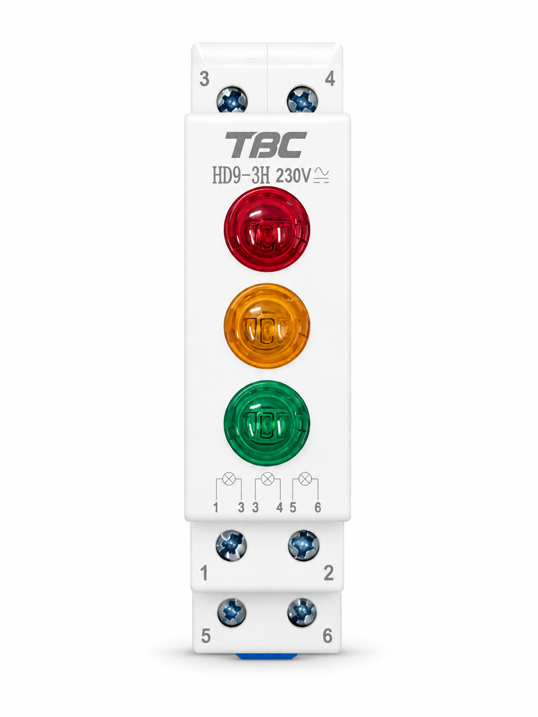 TBC DIN Rail Indicator Signal Round Lamp HD9 (R) Series