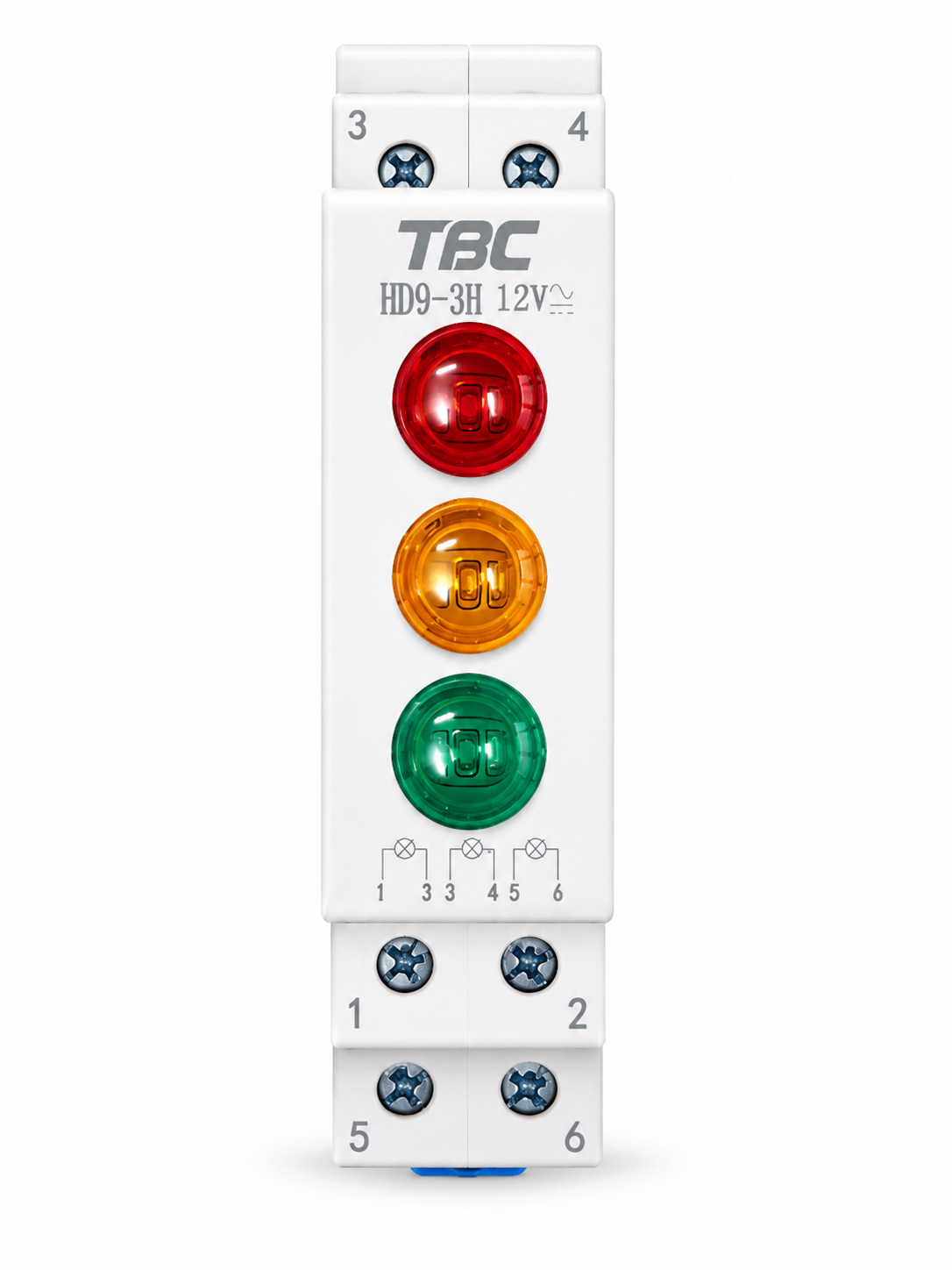 TBC DIN Rail Indicator Signal Round Lamp HD9 (R) Series
