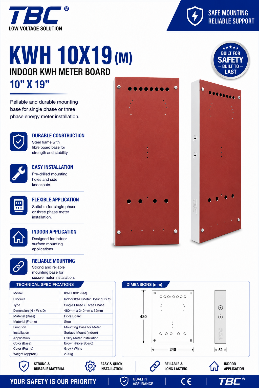 Indoor KWH Meter Board 10x19