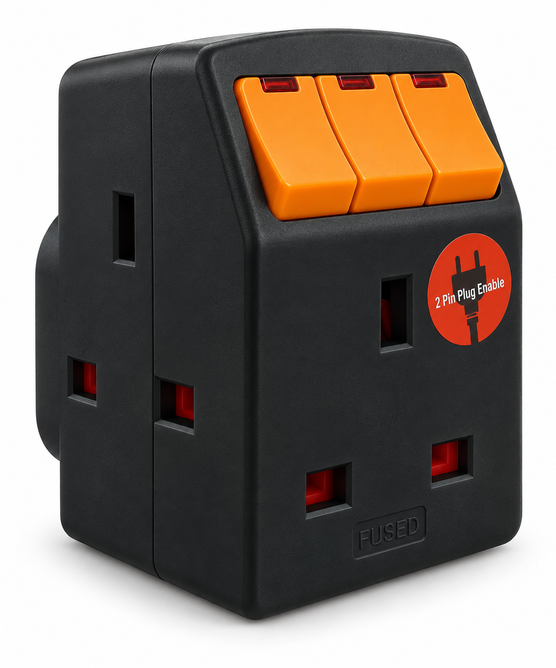 TBC 938SL 13A 3-Way Switched Socket Adaptor