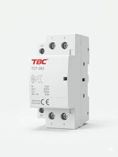 TBC TCT-263 Modular Contactor 63A 2 Pole 230V AC Coil