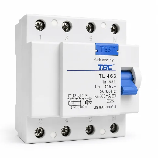 TL-463 Residual Current Circuit Breaker (RCCB) 4P 63A 30mA