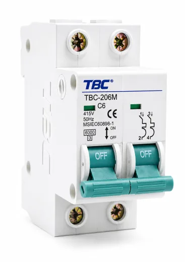 TBC-206M Miniature Circuit Breaker (MCB) 2P 6A 6kA