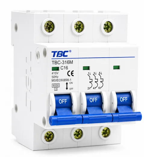 TBC-316M Miniature Circuit Breaker (MCB) 3P 16A 6kA
