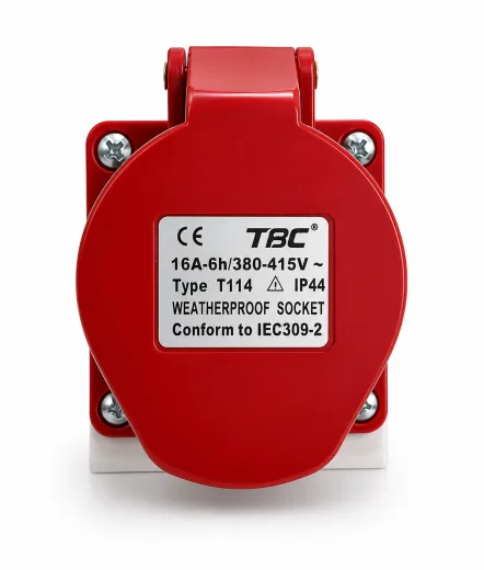 Industrial Weatherproof Socket Outlet 16A/32A 4 Pin 380-415V AC IP44 – Type T114/ T124