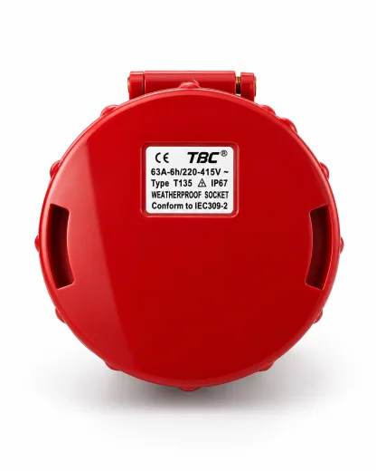 Industrial Weatherproof Socket Outlet 63A 5 Pin 220-415V AC IP67 – Type T135