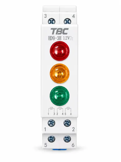 TBC DIN Rail Indicator Signal Round Lamp HD9 (R) Series